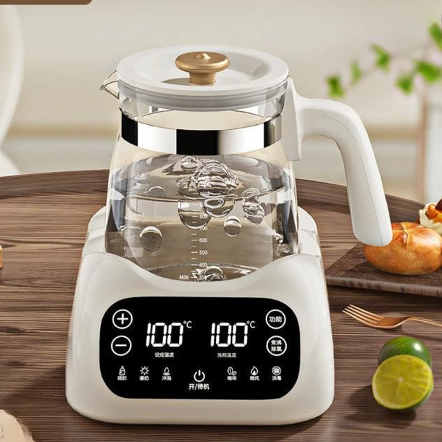 Bouilloire électrique intelligente de 1,5 l, machine à thé en verre à température automatique avec Protection contre l'ébullition au chaud et au sec, bouilloire électrique santé 1