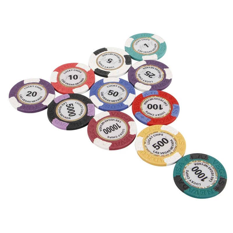Poker Chips 10 Pcs Phnom Penh Vintage Las Vegas Clay Chip Baccarat Casino Coin Entertainment Game Texas Poker Chip Poker Kit