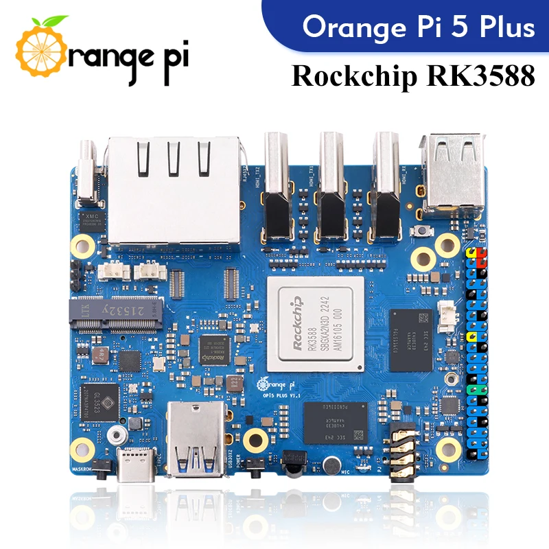 Single board computer Orange Pi 5 Plus 16G RAM RK3588 PCIE Module External WiFi-BT SSD 8K Orange Pi5 Plus Demo Development Board