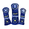 Golf Wood Head Cover Blue Europe Star Golf Fairway Woods Fw UT Set Protection Golf Clubs Accessories Golf Driver Headcover 1