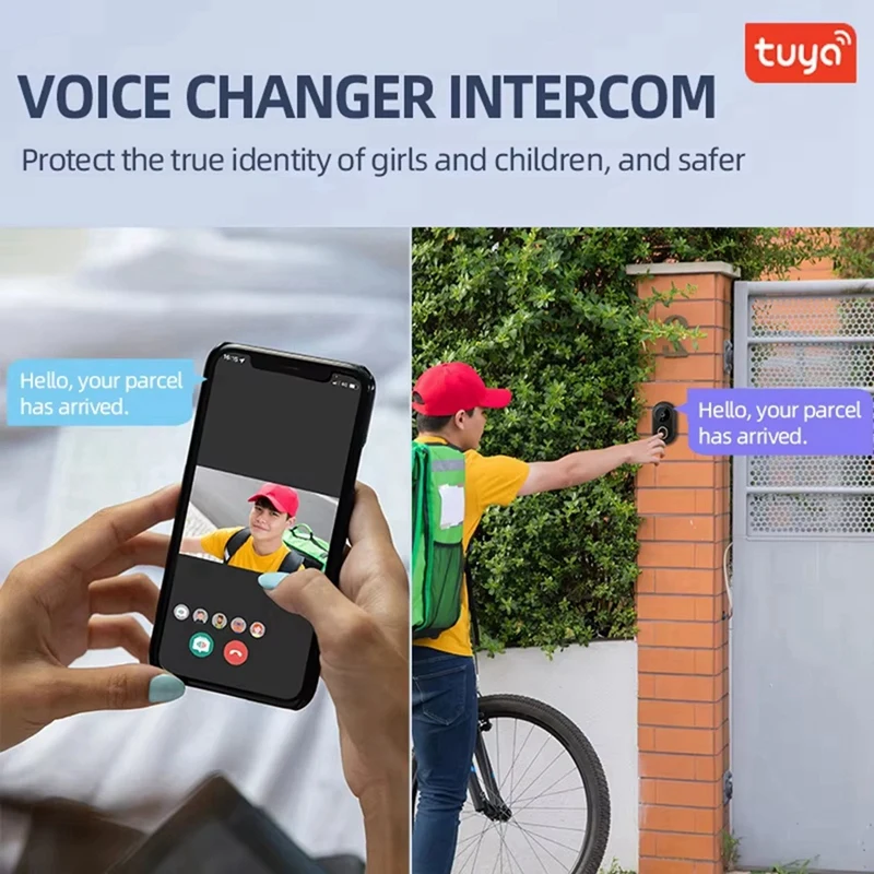 IALJ-Tuya Wifi Video Doorbell Wireless HD Camera IR Alarm Security Smart Home Wifi Intercom Door Bell Camera For Home