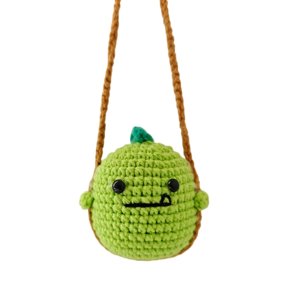 Car Cartoon Animal Rearview Mirror Crochet Swing Pendant - View #10