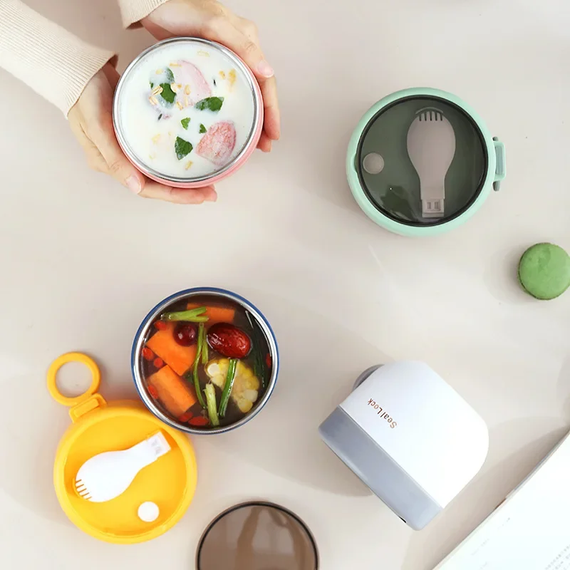 Stainless Steel Soup Noodle Bowl with Lid Microwave Safe Lunch Box