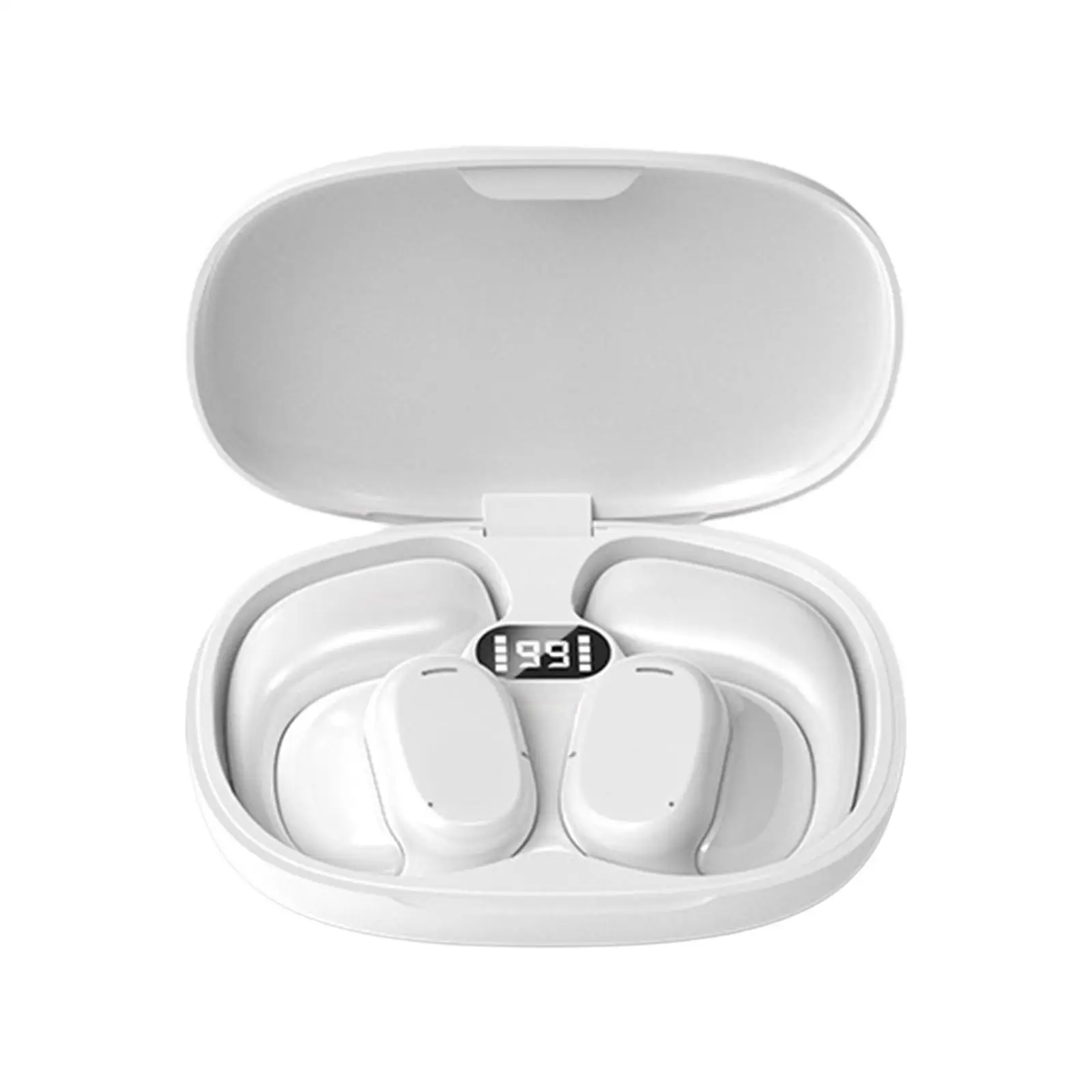 경량 디지털 LED 디스플레이 무선 이어버드, 충전 케이스 포함, 러닝 스포츠 사이클링 사무실 게임용 무선 헤드폰