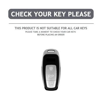 Portachiavi con copertura a distanza per auto in metallo Fob per Audi A6 A7 A8 e-tron Q5 Q8 C8 D5 supporto protettore accessori senza chiave in lega di zinco 2 Portachiavi con copertura a distanza per auto in metallo Fob per Audi A6 A7 A8 e-tron Q5 Q8 C8 D5 supporto protettore accessori senza chiave in lega di zinco - Portachiavi con copertura a distanza per auto in metallo Fob per Audi A6 A7 A8