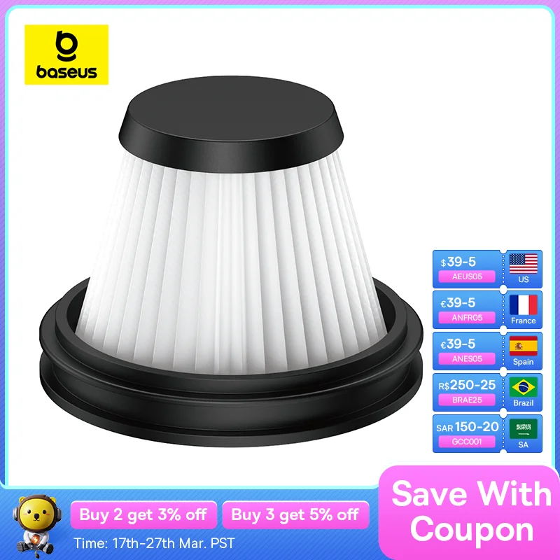 Filtro Per Aspirapolvere Per Auto Baseus Per Tecnologia Cyclone A5 16000Pa