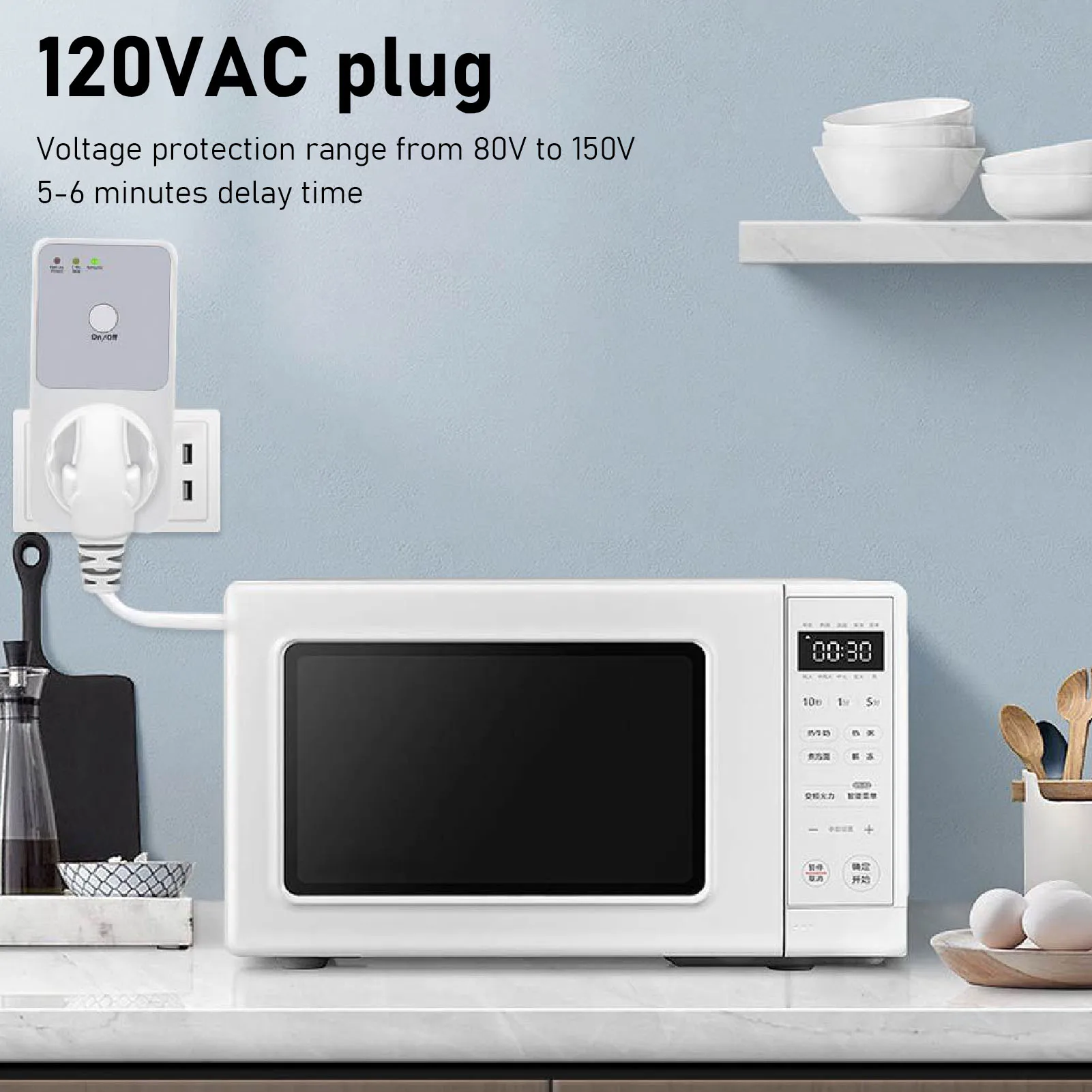 Voltage Protector Socket Voltage Protector Relay Voltage Protector Over Voltage Protector Voltage Relay Multifunctional for Refrigerator Home Appliance