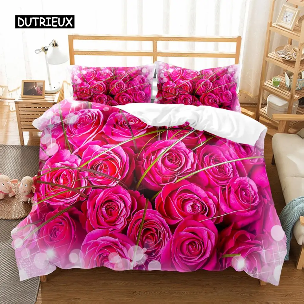 

Комплект постельного белья с пододеяльником «розовая роза»