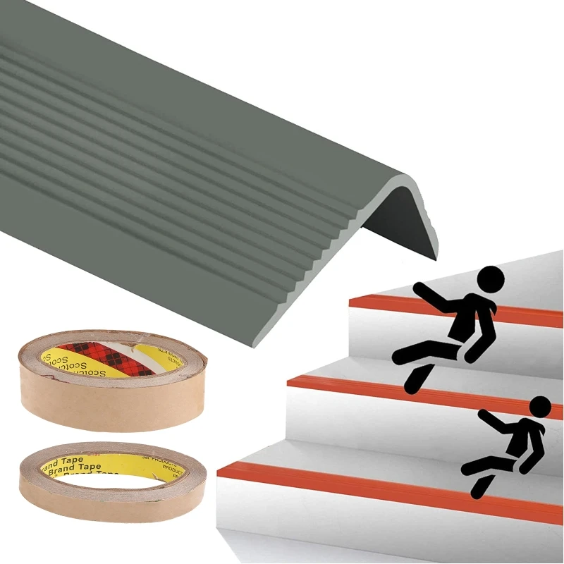 

2023 New Adhesive Stair Edge Protector Strip Non-slipping Tape L Shape Press Line for Indoor Outdoor Kindergarten Kids Adults