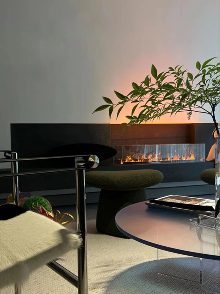 Description Picture 4 of itemVillas Designer Cabinet Embedded with Glass Color Changing LED 1500MM European Modern Intelligent Atomizing Fireplace