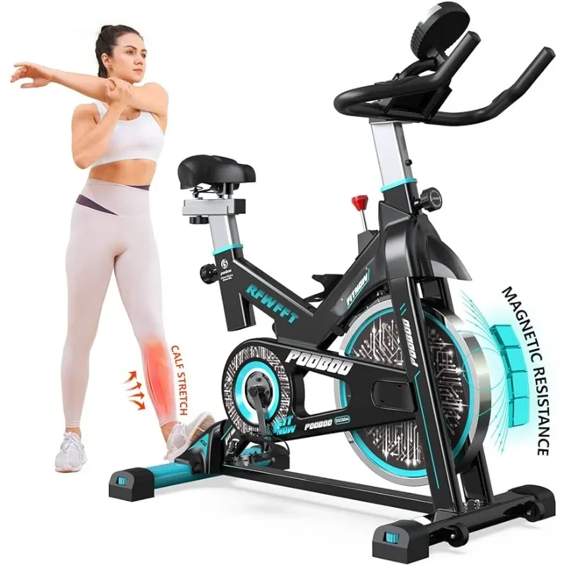

Adjustable Magnetic Resistance Silent Belt Drive,Fitness Stationary Bike with 350lbs/300lbs Weight Capacity,Monitor with Pulse