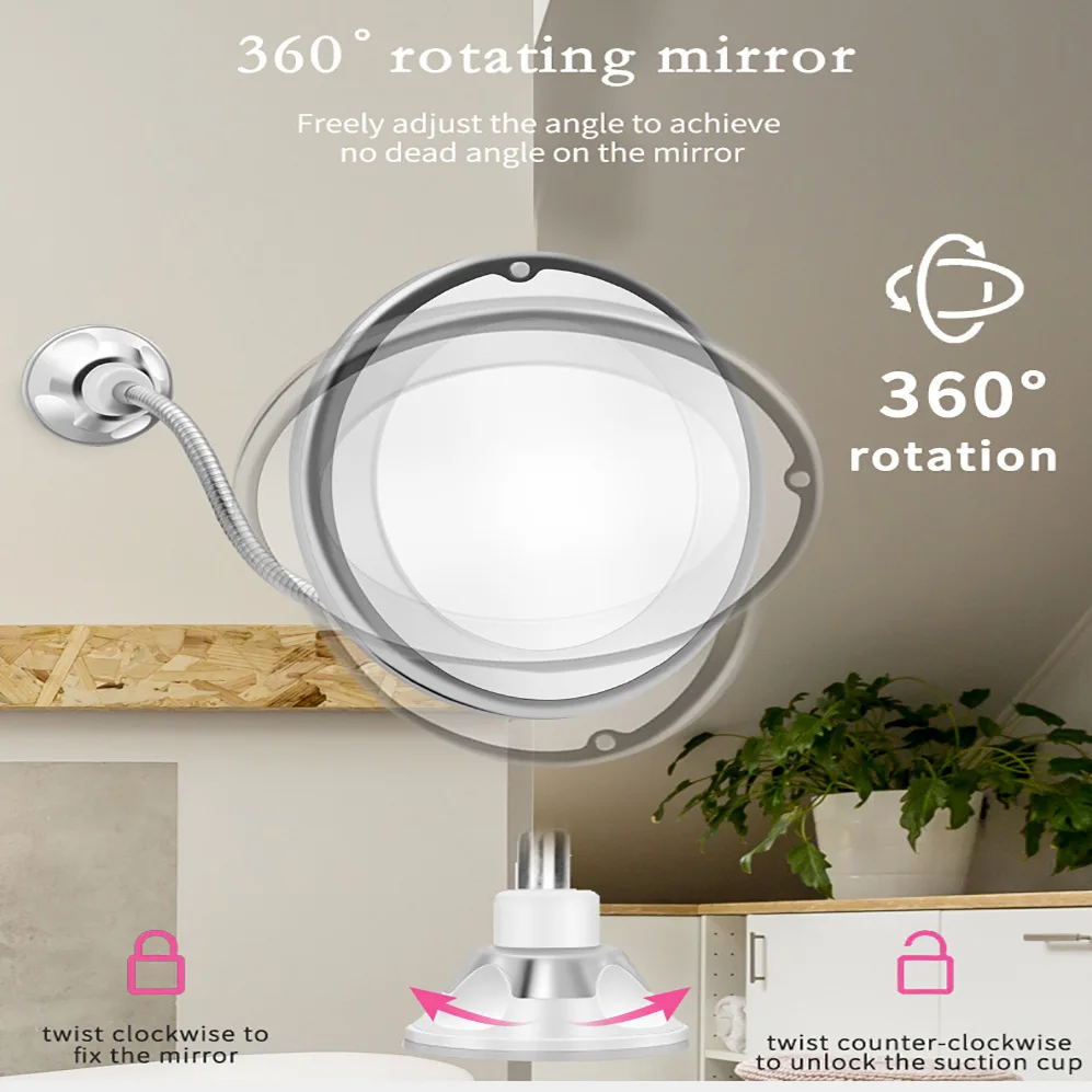 LED Makeup Flexible Mirror Illuminated Magnifying Vanity Mirrors with Light