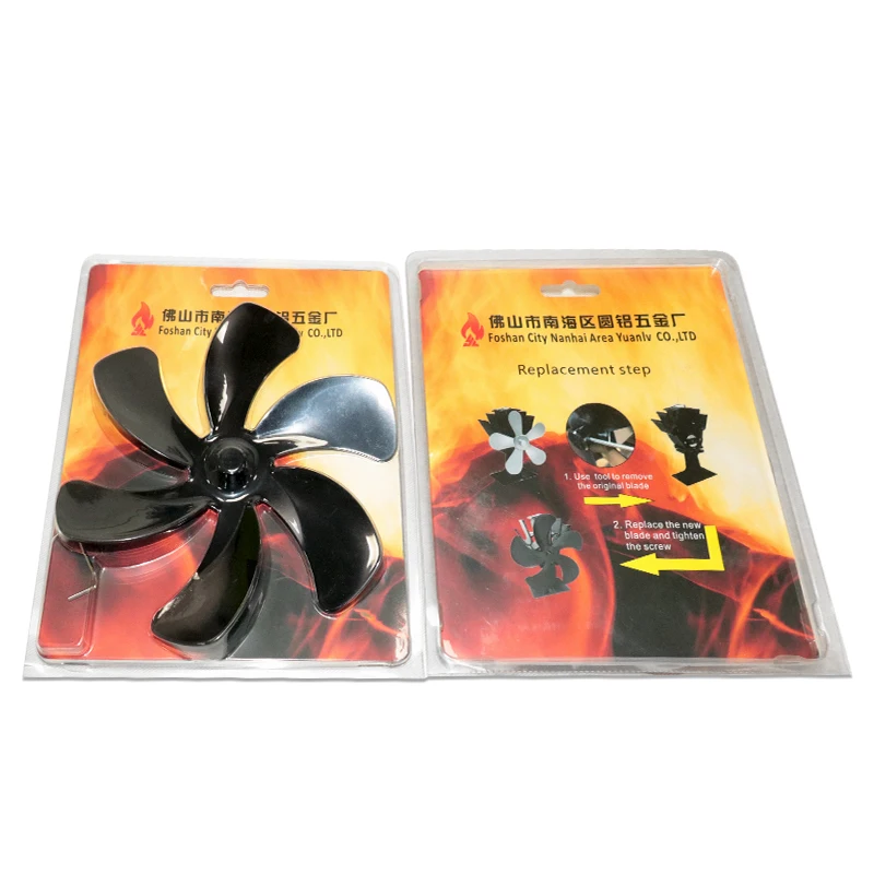 1pc Fireplace Fan Blade Replacement Diameter 180mm Aluminum Alloy Fan Blade 6 Stove Flame Butane Gas Stoves Fireplace