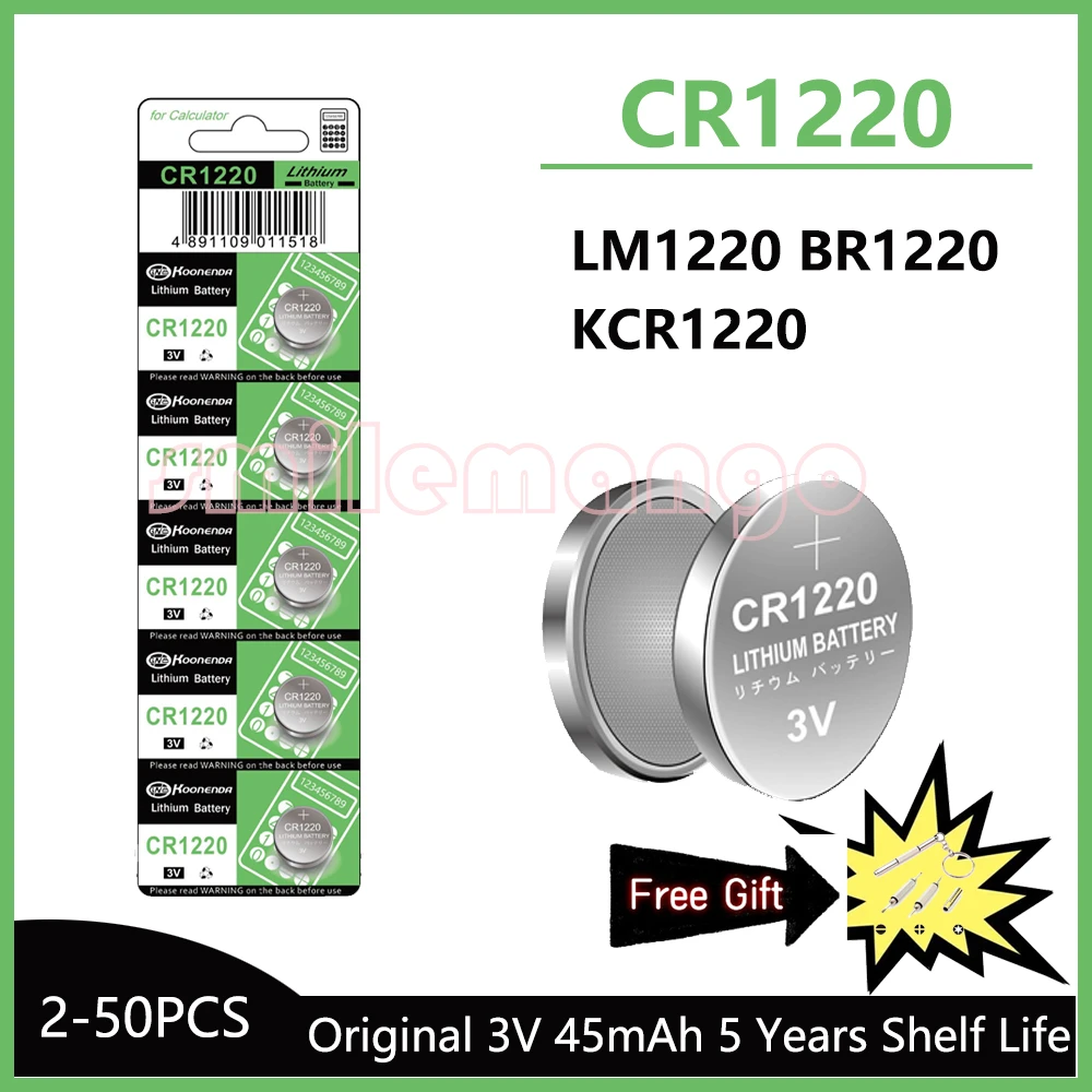 CR1220-45mAh-LM1220-BR1220-KCR1220-3V-Lithium-Battery-For-Toy-Watch ...