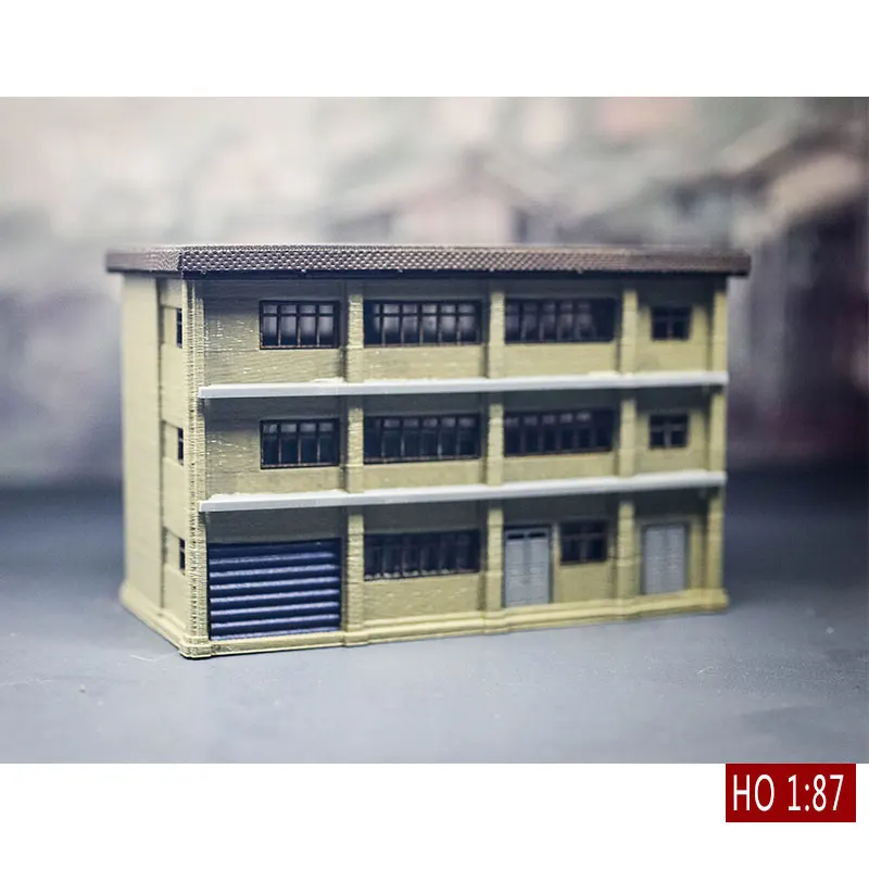 1/160 N Scale Building Model Vehicle Depot House Model Train Scene Miniature Collection Sand Table Landscape Assemble Model Toys