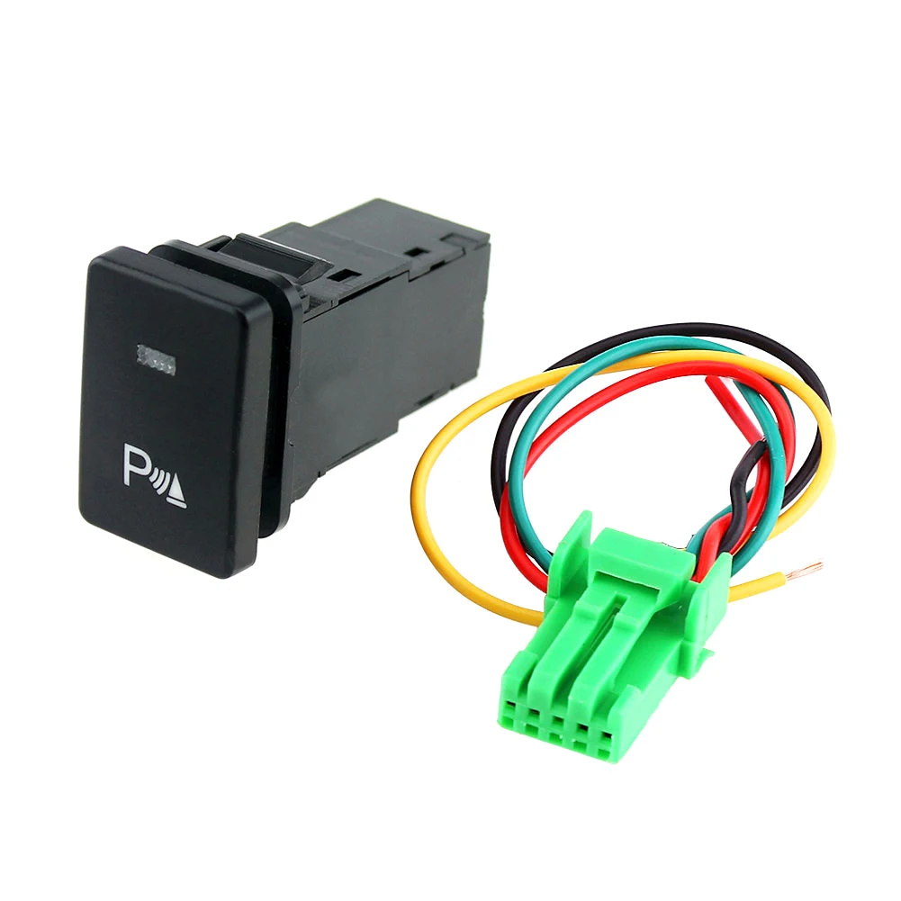 Parking Switch Button 12V Car Parking Button Switch Blue LED with 150mm Cable Auto Accessories for Toyota Camry Yaris Highlander