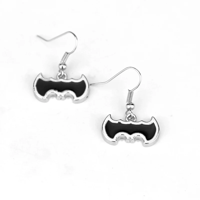 Super Bat Hero Pendant Earrings Toy Superheroes Movie Jewelry Gifts Souvenir For Boy Girl Kids Friends