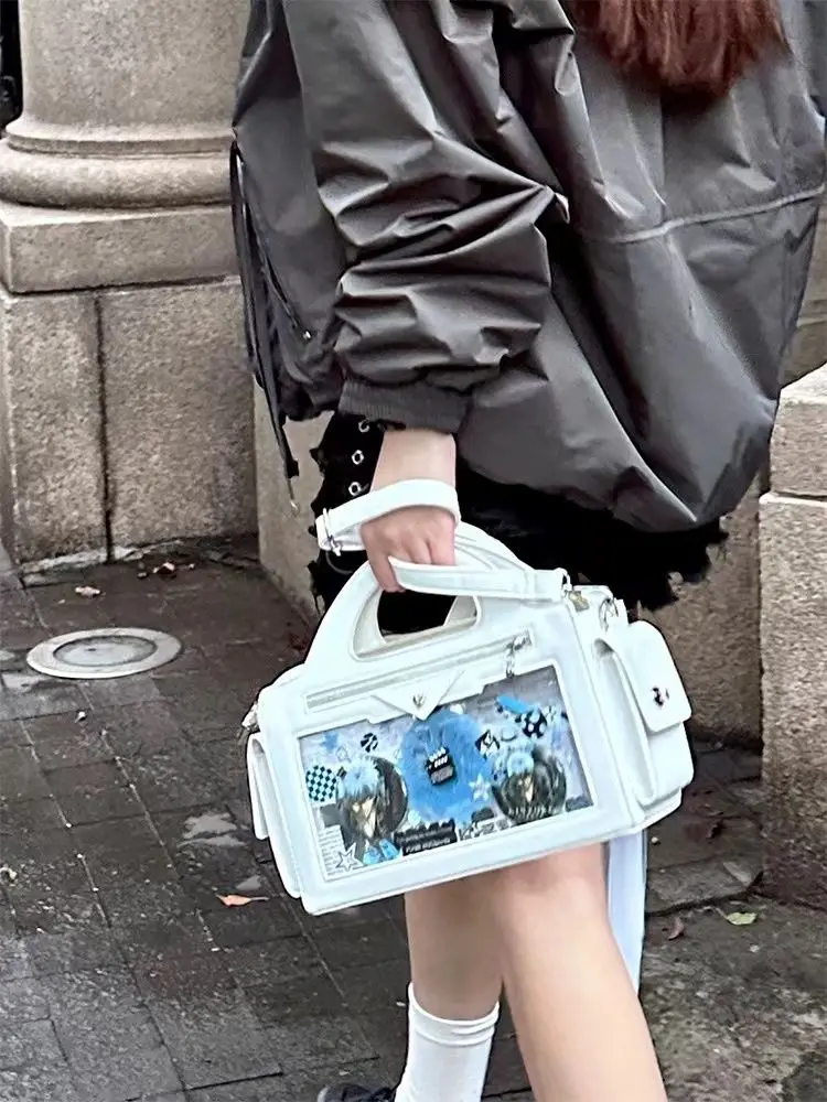 Y2k Pocket Belt Transparent Handbag Lolita Girl Bag Crossbody Bags Women Commute Shoulder Bag