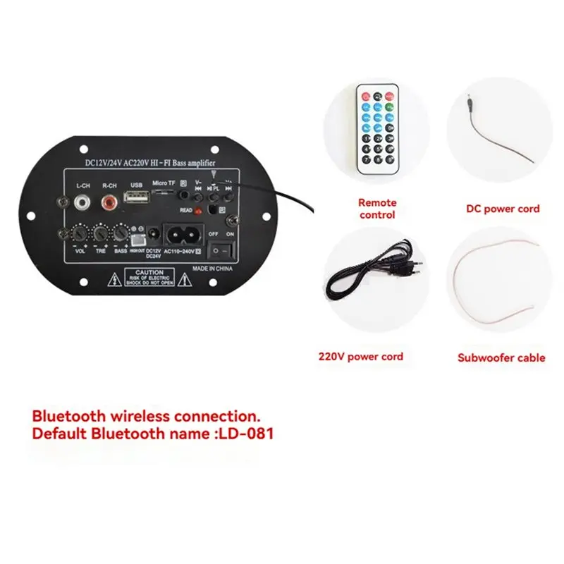 3CGRO-Hifi 서브우퍼 앰프 블루투스 오디오 앰프 보드 디지털 앰프 모듈 110V 220V DC 12V 24V EU 플러그