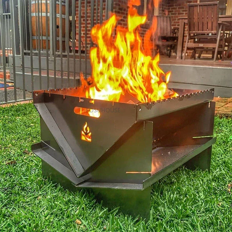 Modern Stainless Steel Fire Pits for Outdoor Heaters Charcoal Brazier Winter Multifunctional Outdoor Charcoal Folding Wood Stove