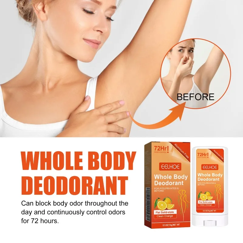 14g Whole Body Deodorant Covering Body Odor Deodorant Summer Refreshing Lightening Care Stick Natural Plants Portable Fragrance