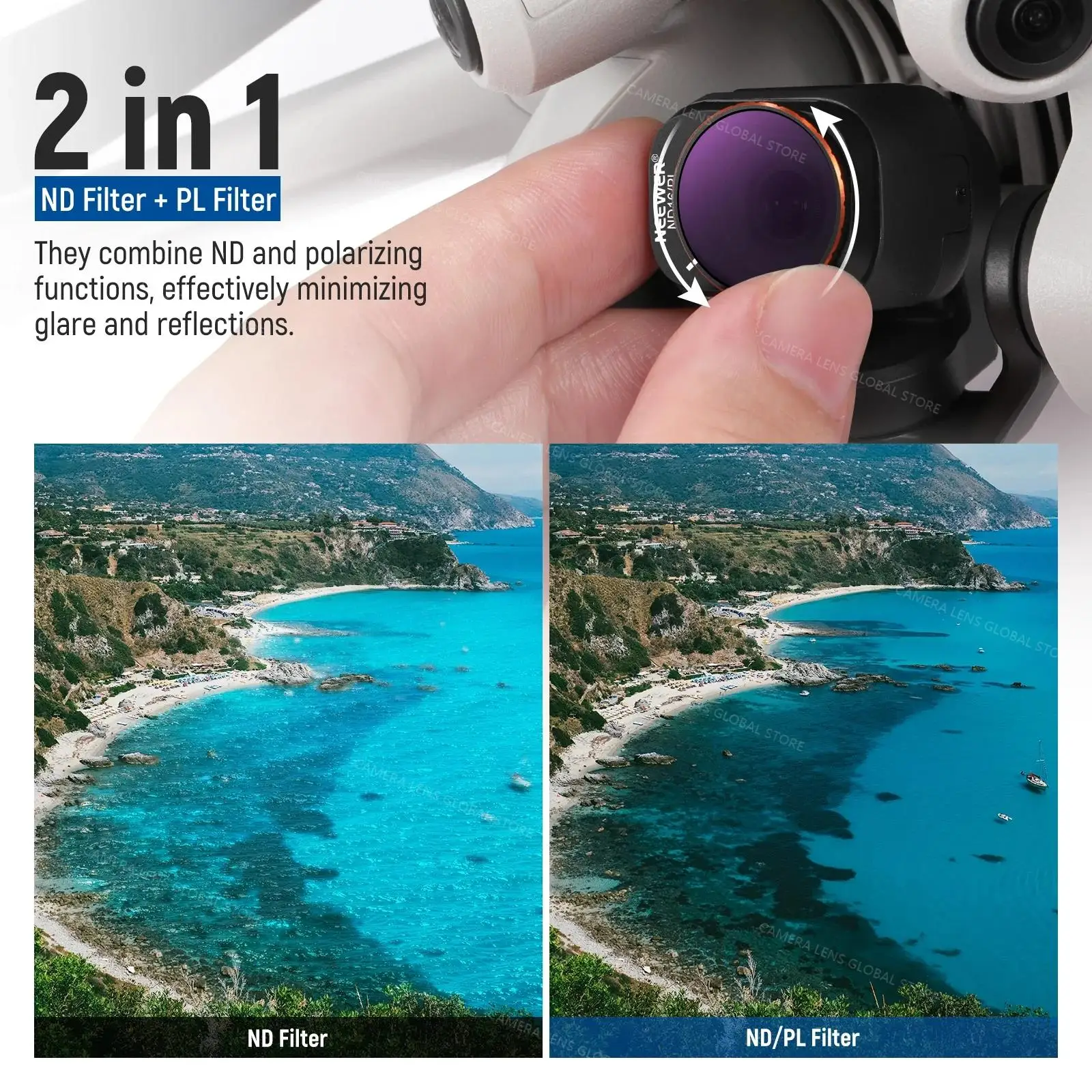 NEEWER 6 Pack ND/PL Filters Set for DJI Mini 4 Pro|UV/CPL