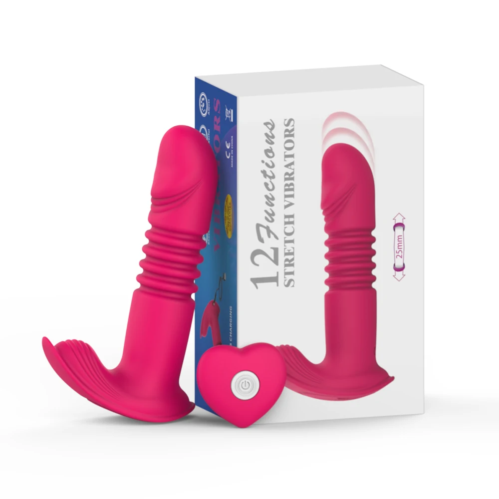 Pênis Realístico Grande Vibrador Telescópico Vai e Vem Wireless