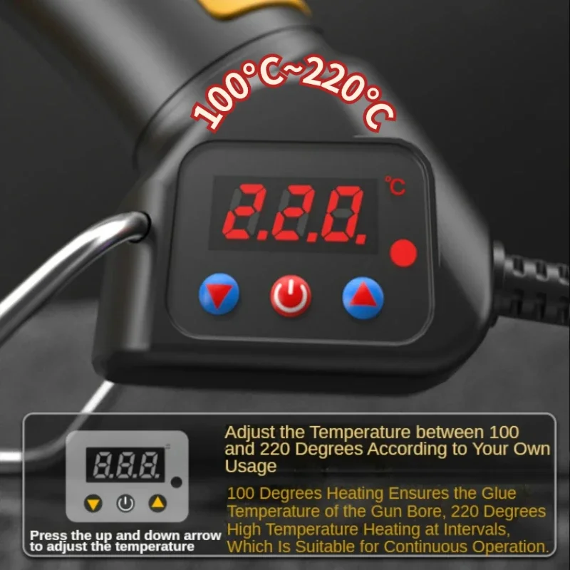 11mm Hot Silicone Gun 300W Digital Display Temperature Adjustable Copper Nozzle Use 11 Mm Glue Sticks Home DIY Caulking Tool hot melt glue gun hot glue gun
