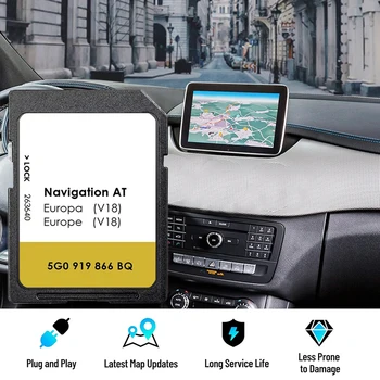 Scopri la scheda SD Navi GPS Europa Sat Nav per mappe VW Navigazione AT V18 Scheda MIB1 Spedizione gratuita con flim antiappannamento