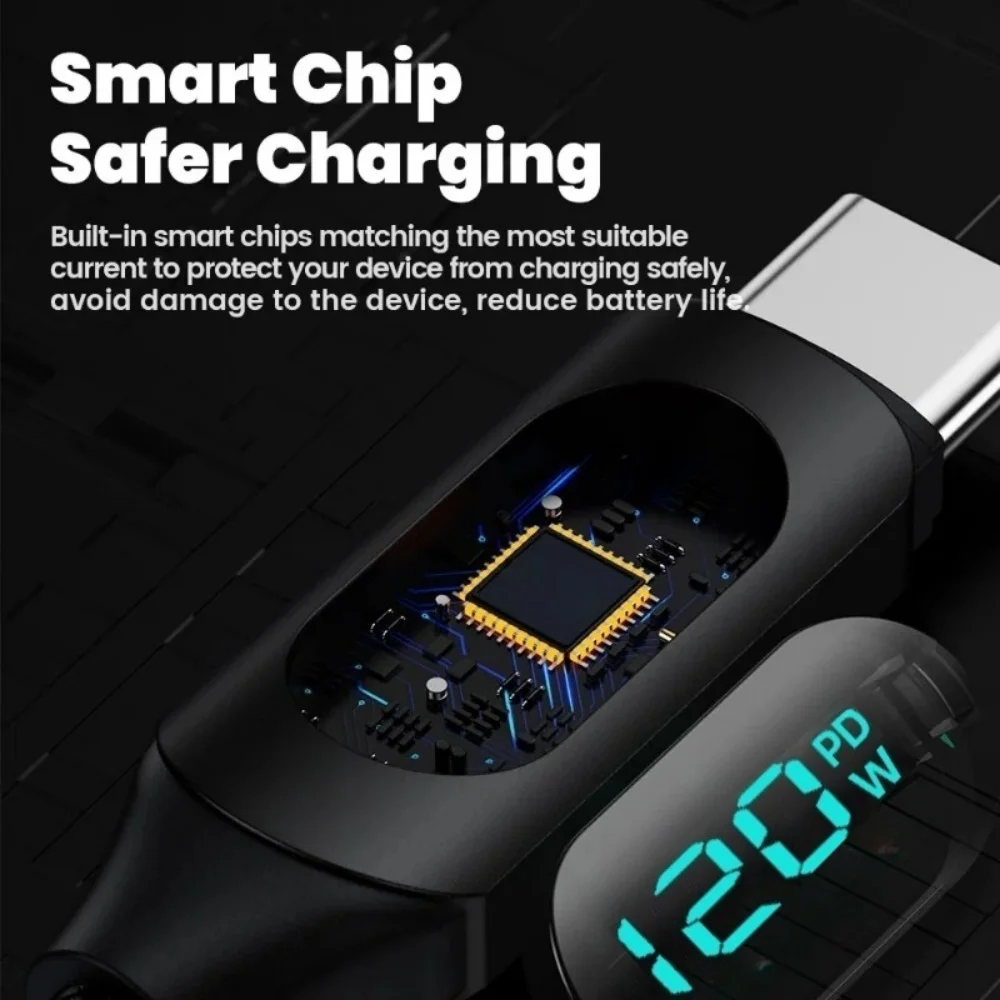 120W 6A USB Data Cable Type C Fast Charging Phone Charger Data Cord For Universal USB Charging USB To Type C Quick Charge Cables