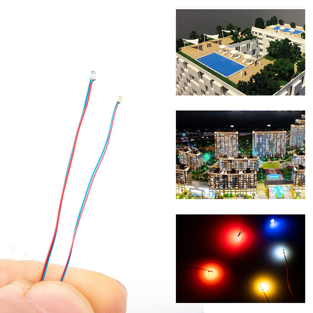 

10Pcs/Set DIY Model Kits 0402 0603 0805 1206 SMD Lamp Wired Micro LED Chip 3V 30cm Pre-Soldered Miniature Scenes Toy Lights