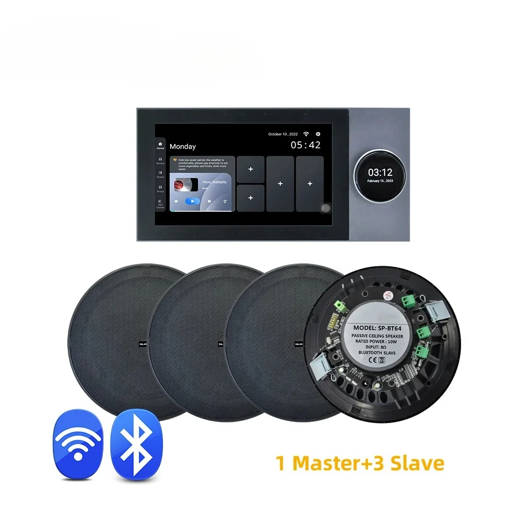 Convient pour WiFi écran tactile amplificateur de puissance Bluetooth 6 "" haut-parleur de plafond stéréo ensemble Audio Home cinéma intelligent