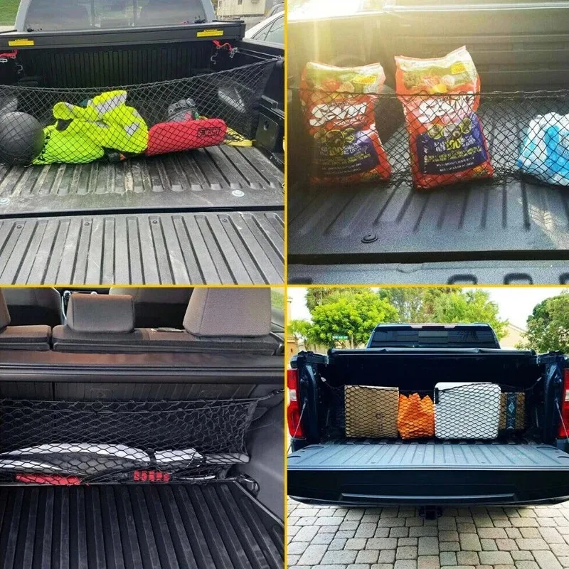 Large Car Cargo Net Nylon Elastic Mesh Luggage Cargo Storage Pickup Tidy Net