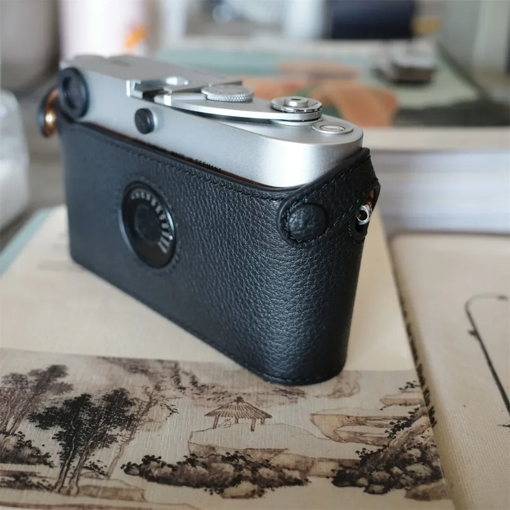 Real Cowhide Camera Bag Protective Case Camera Cover Bodysuit Handmade Genuine Leather Bags for Leica M6 Accessories camera storage case
