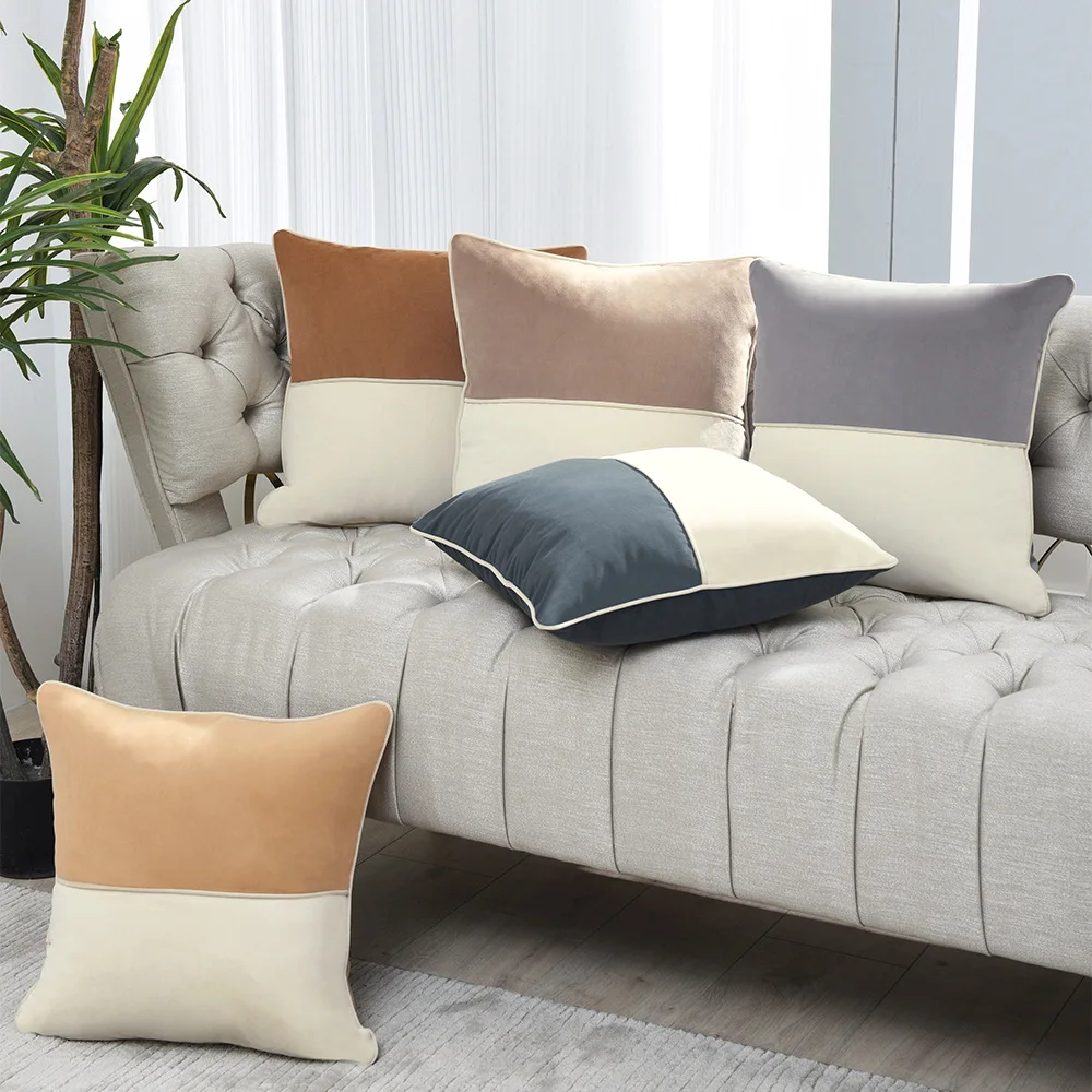 

Толстая бархатная наволочка 45x45 см в стиле пэчворк модная простая наволочка в нордическом стиле