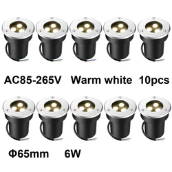 Enhanced Outdoor LED In - Ground Waterproof Light, Warm White, 6W/10W for Pathway, Garden, Deck, and Tree Accents (6W 10pcs)