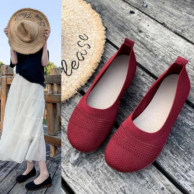 

Женские сетчатые туфли, модель 2024 года, мягкая подошва, с закрытым носком, удобные и дышащие рабочие туфли, универсальная повседневная женская обувь