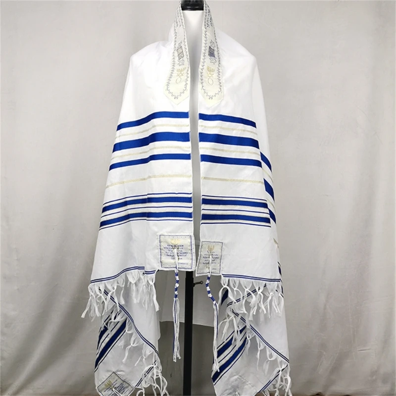 

Tallit Prayer Shawl Cotton Kosher Tallit Gadols Tzitzit for Prayer Wash & Iron Gift Bar Mitzvah 71"x 42"