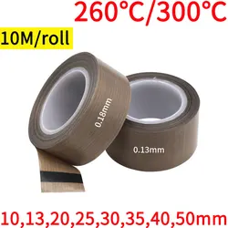 0.13/0.18mm x 10 13 20 25 30 50mm Adhesive Cloth Insulated Vacuum Seal Machine High Temperature Resistant Electric PTFE Tape 10m