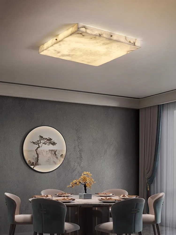 Lámpara De Techo LED para sala De estar y dormitorio, luces redondas y cuadradas De la serie Marble, nueva tendencia, 2024