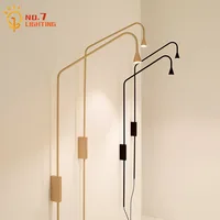 Spain Design Industrial Gold /Black Wall Lamp LED Adjustable Minimalist Wall Mounted Corridor Aisle Background Living Room Study 2