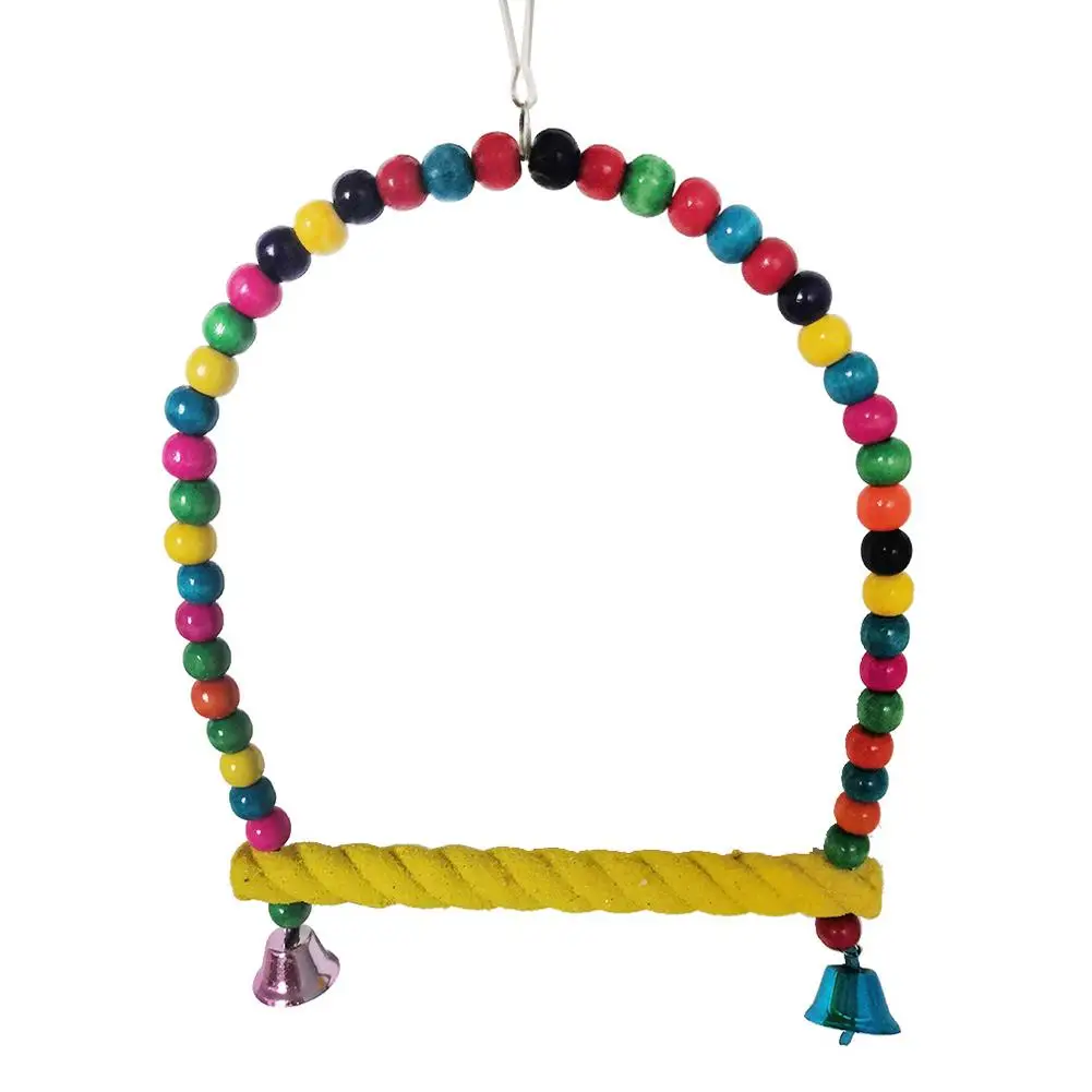 Bird Parakeet Toys Swing Hanging Standing Swing Toy Hanging Toy Bird Cage Colorful Toys for Parakeet Conure Cockatiel Finches