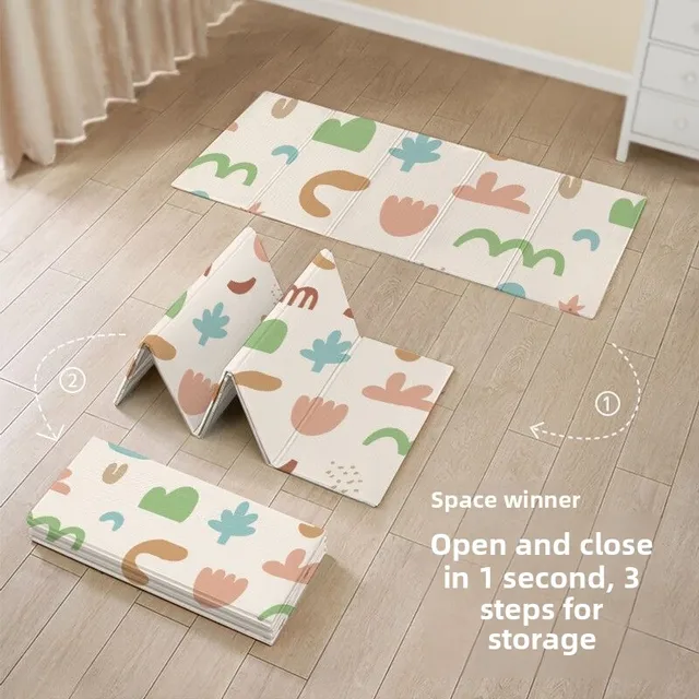 Foldable Baby Crawling Mat Thickened XPE Foam Safe Non-Toxic Odor-Free Home Use Tummy Time Minimalist Color Cartoon PlayMat 4