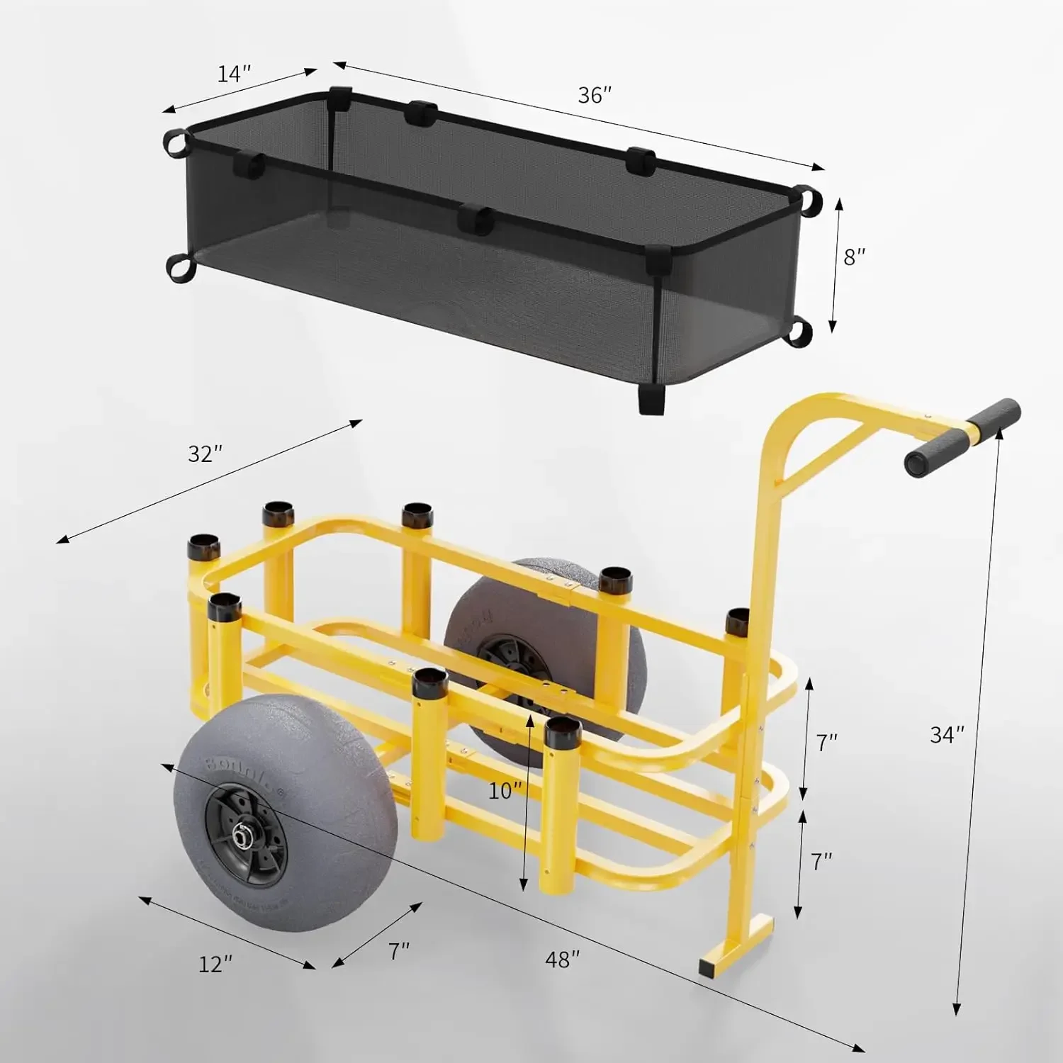Fishing Cart, Beach Wagon with fishing rod holders 1