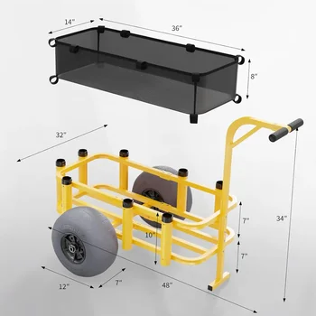 Fishing Cart, Beach Wagon with fishing rod holders 1