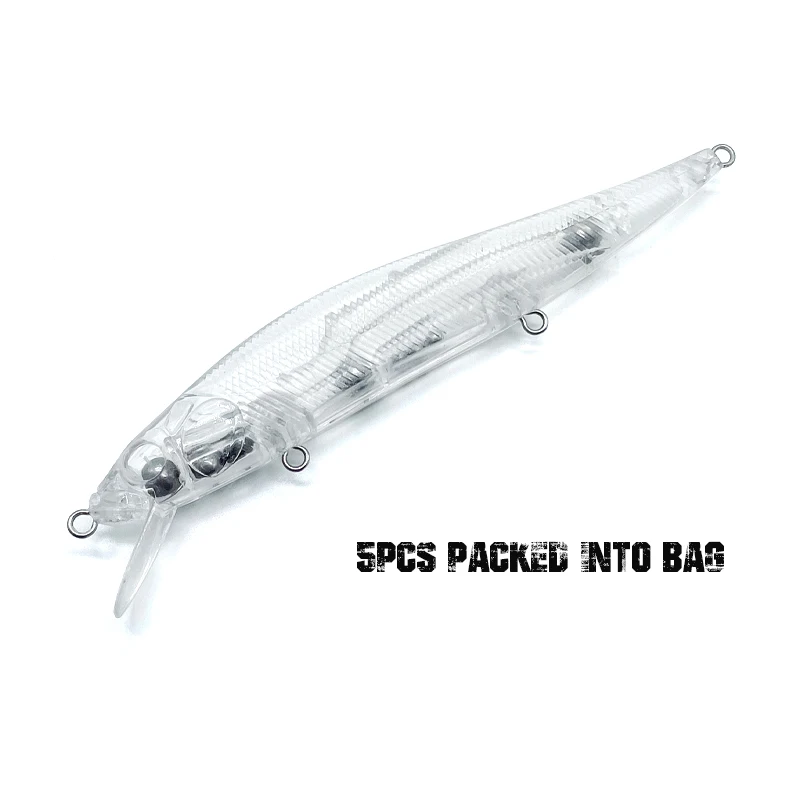 

5PCS THRITOP Minnow Fishing Lures 135MM 20G Floating Sea Hard Bait Unpainted Wobblers Crankbait