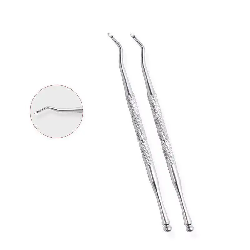 Stainless steel nail remover for removing and cleaning dirt in the nail groove groove incher foot cleaning tool 1/3 piece