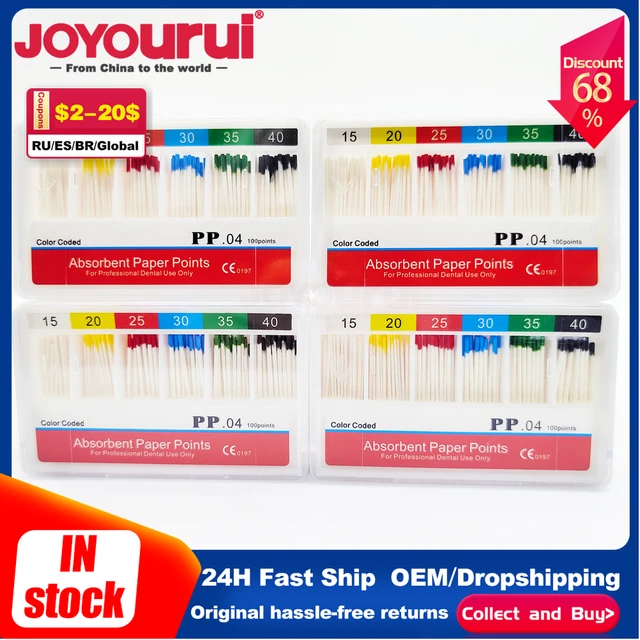 200 points Dental Absorbent Paper Points Sterile Mixed Sizes 15-40# For Dentistry dentair PP/GP02 accessories dente gutapercha