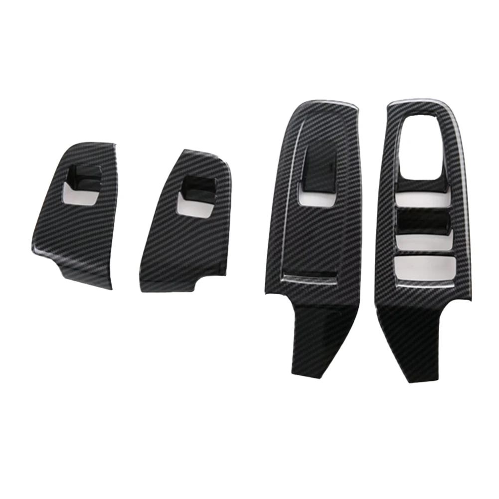

4pcs Carbon Fiber ABS Lift Panel Switch Cover Trim For Crosstr Ek 2024 Car Door Window Switch Cover Auto Interior Accessories