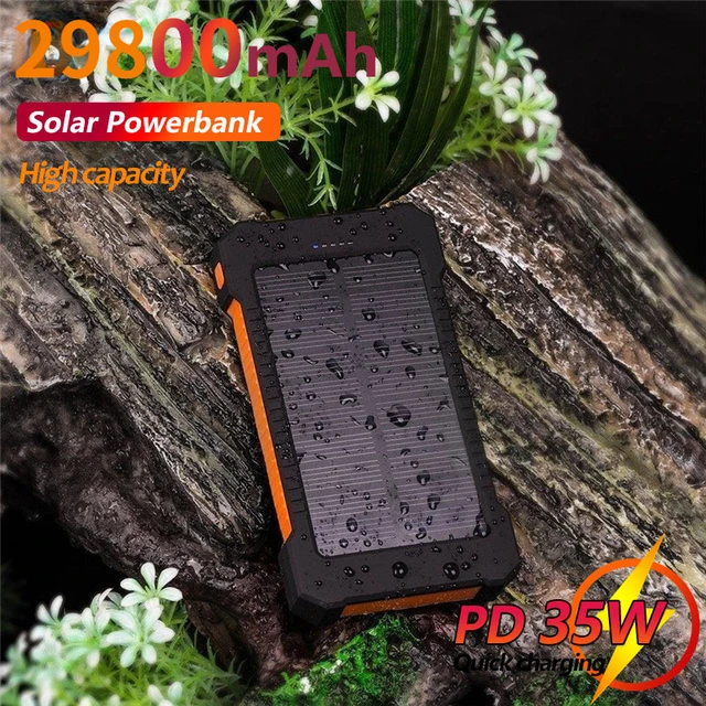 29800mAh Solar Power Bank Large-Capacity Portable Mobile Phone Charger LED Outdoor Travel PowerBank for Xiaomi Samsung IPhone 1